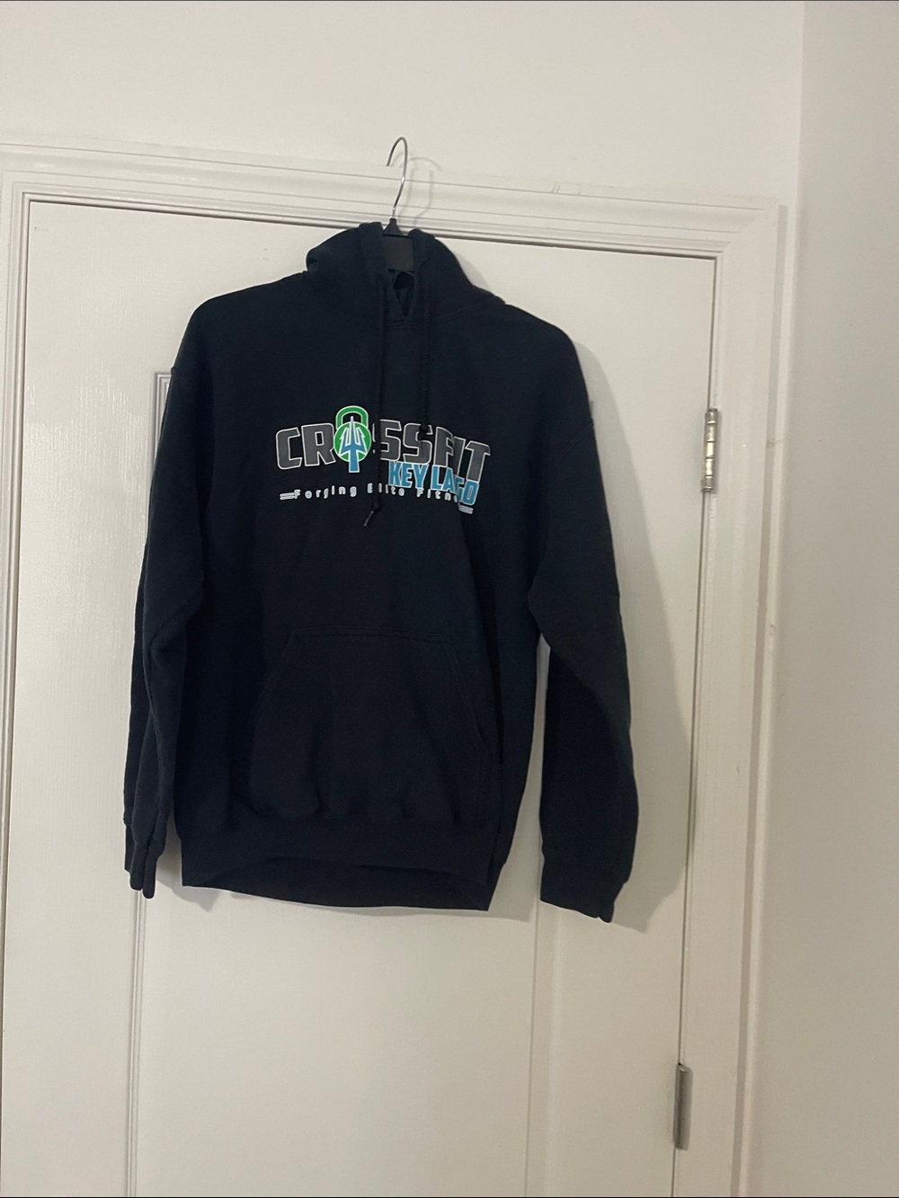 Gildan Black Crewneck Sweatshirt with Blue & Green CrossFit Logo